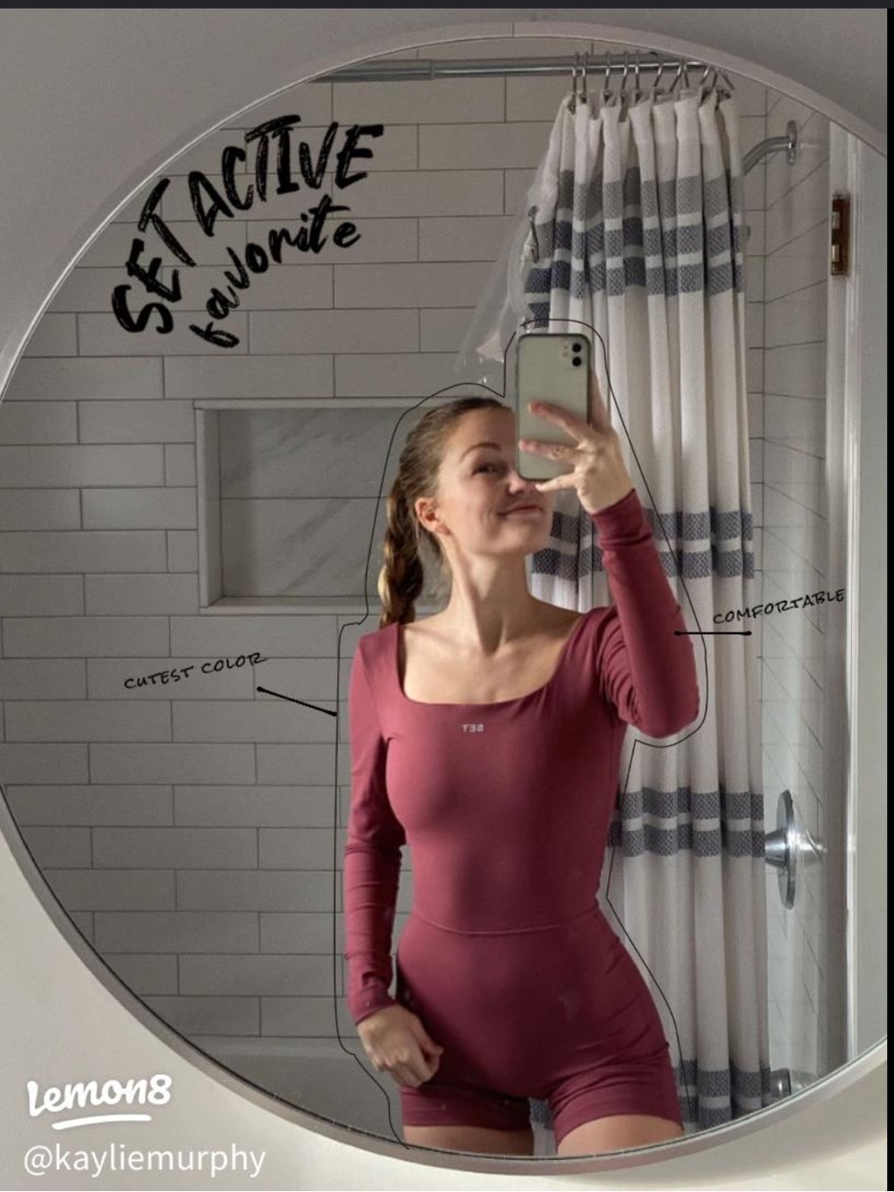 SET Active Long-Sleeve romper in Mauve Pink